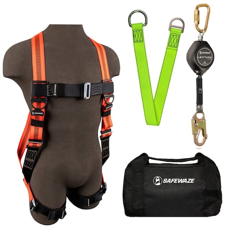 Safewaze V-LINE Bag Kit: FS99280-E Harness, FS-FSP1411-W SRL, FS811-3 Anchor, FS8125 Bag 021-3144
